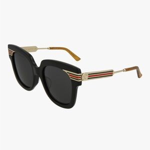 Gucci Tortoise Shell Sunglasses with Red and Blue Accents
